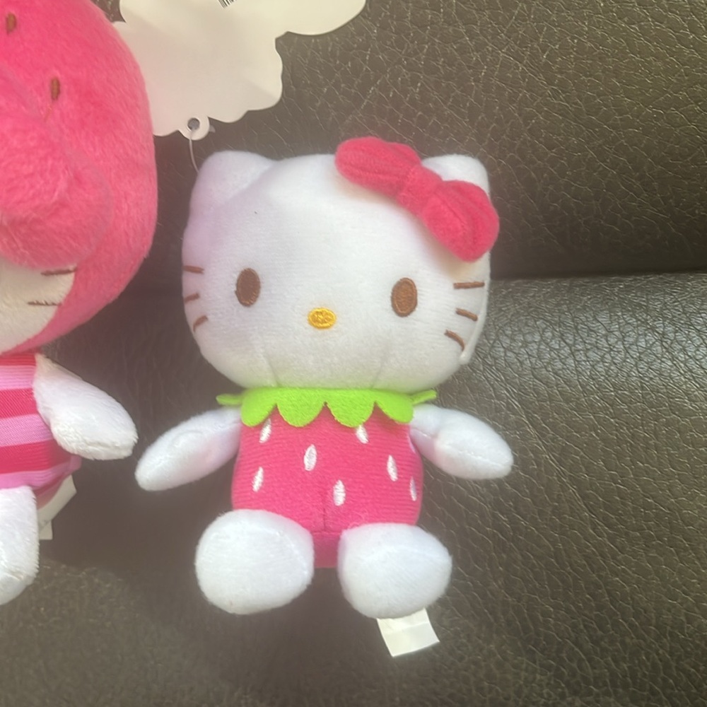 Cute hello kitty stuffed animals in strawberry outfits - Picture 3 of 7